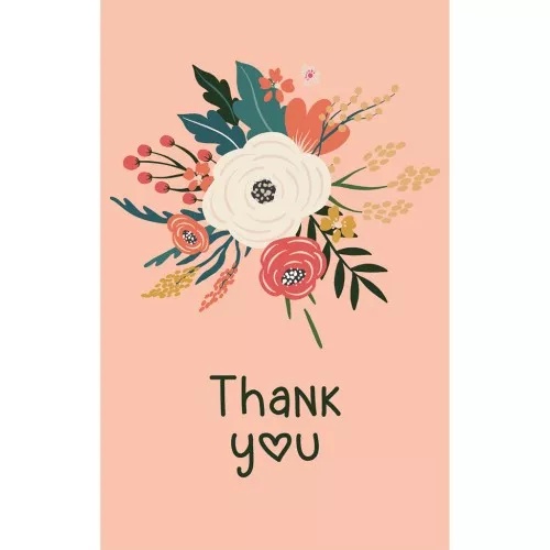 Jewelry cards - Thank You cards - Salmon - Multi green x10