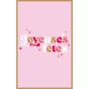 Christmas - Cartes à bijoux - cartes de remerciements - Joyeuses Fêtes - Rose - Marron x10 Cartes à bijoux - cartes de remerciements - Joyeuses Fêtes - Rose - Marron x10