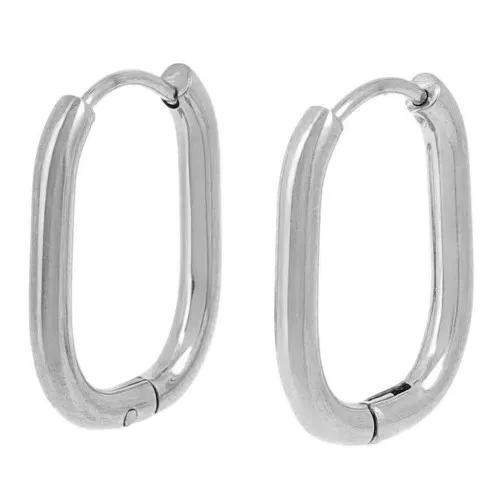 21x15mm 304L stainless steel Oval hoop earrings x2