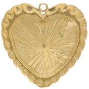 22mm 304L stainless steel heart pendant - quilted effect - Gold x1