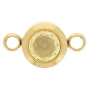 6mm 304L stainless steel Birthstone spacer CZ - Gold - November - Topaz x1|raw }}