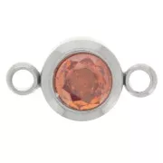 6mm Stainless steel 304L Birthstone spacer CZ - July - Ruby x1
