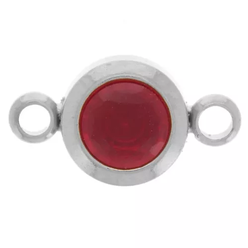 6mm Stainless steel 304L Birthstone spacer CZ - Janvier - Siam x1