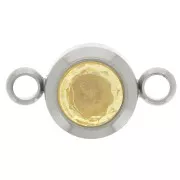 6mm Stainless steel 304L Birthstone spacer CZ - Novembre - Topaz x1