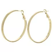 44mm 304L stainless steel Mirror mesh hoop earrings - Gold x2