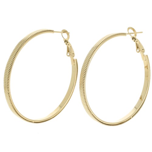 44mm 304L stainless steel Mirror mesh hoop earrings - Gold x2