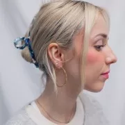 44mm 304L stainless steel Mirror mesh hoop earrings - Gold x2