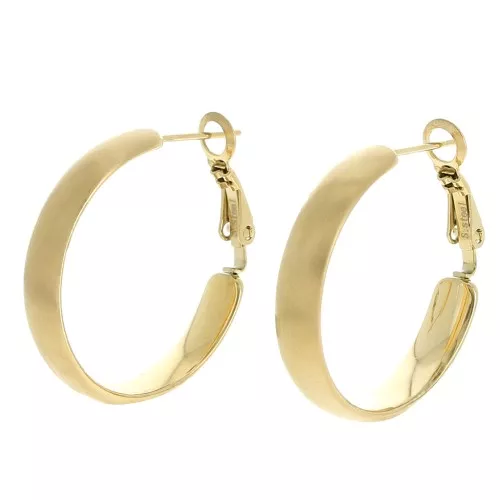 28mm 304L stainless steel Wide hoop earrings - Saint Gold x2