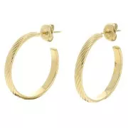 25mm 304L stainless steel ribbed hoop - Gold x2