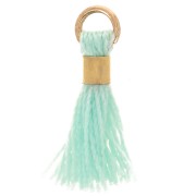 12mm Imitation cotton tassel with ring - Gold Tone - Mint x1|raw }}