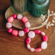 22mm Flat round acrylic beads - White Marbled x6