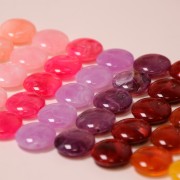 22mm Flat round acrylic beads - Black Marbled x6