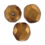 Fire Polished faceted round beads 8mm Golden Mat x20|raw }}