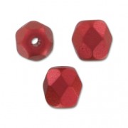 Fire Polished faceted round beads 4mm Lava Red x50