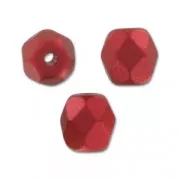 Fire Polished faceted round beads 4mm Lava Red x50