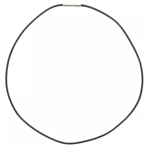 1.8mm 304 stainless steel waxed cotton choker with clasp - Black x40cm