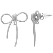 26x21mm 304L stainless steel Knot earstuds with open ring x2