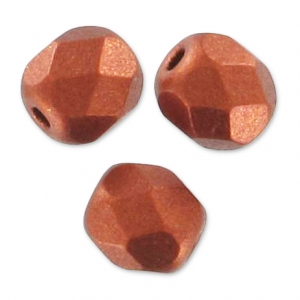 Fire Polished faceted round beads 3mm Copper x50