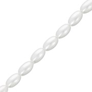 10x6mm Olives beads imitation freshwater pearl - Pearly white x20|raw }}