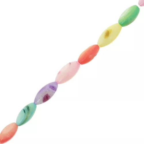 11x5mm Tinted mother-of-pearl olive beads - Multicolored x38cm