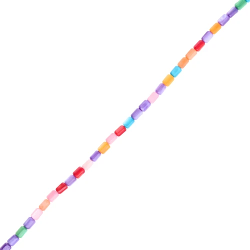 Dyed Mother-of-Pearl Tube Beads, 3.5x4.8 mm - Multicolor, 38 cm