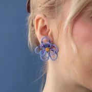 Preciosa Seed beads 11/0 2 mm - Solgel - Blue 3 Dyed Chalkwhite x20g