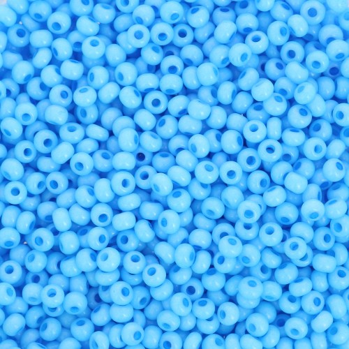 Preciosa Seed Beads 11/0 2 mm - Solgel - Light Blue 3 Dyed Chalk White x 20 g