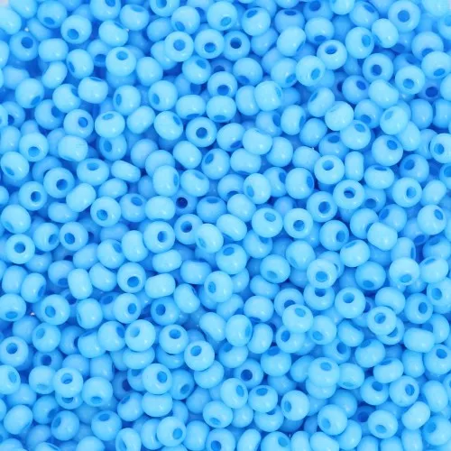 Preciosa Seed Beads 11/0 2 mm - Solgel - Light Blue 3 Dyed Chalk White x 20 g