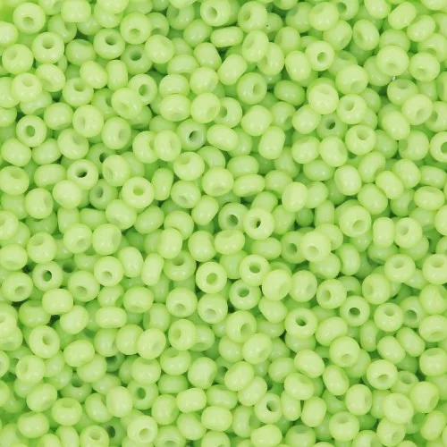 Preciosa Seed Beads 11/0 2 mm - Solgel - Light Green 3 Dyed Chalkwhite x20g