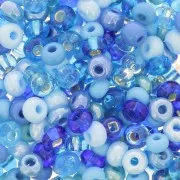 Blue - Preciosa Perles rocailles 6/0 4 mm - Mix Aqua x20g Preciosa Perles rocailles 6/0 4 mm - Mix Aqua x20g