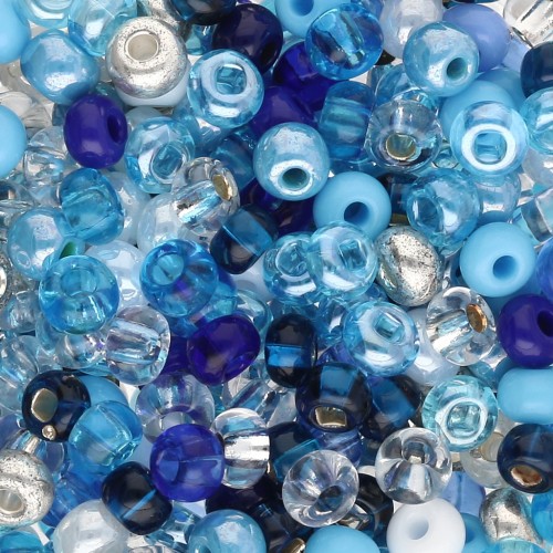 Preciosa Seed Beads 6/0 4 mm - Aqua Mix x20g