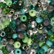 Preciosa Seed Beads 6/0 4 mm - Green Assortment x20g