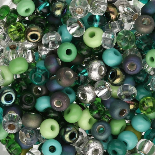 Preciosa Seed Beads 6/0 4 mm - Green Assortment x20g