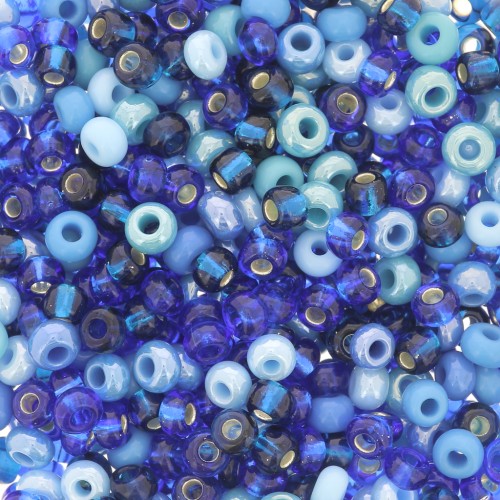 Preciosa Seed beads 8/0 3 mm - Mix Aqua x20g