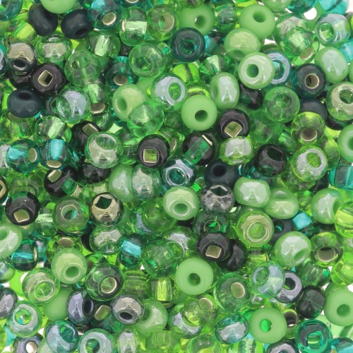 Preciosa Seed beads 8/0 3 mm - Mix Green x20g