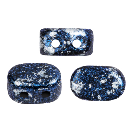 4x6mm Lipsi® Glass beads by Puca® - Tweedy Blue x10g