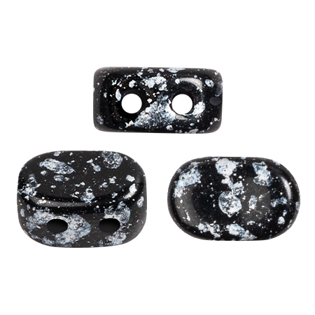 4x6mm Lipsi® Glass beads by Puca® - Tweedy Silver  x10g