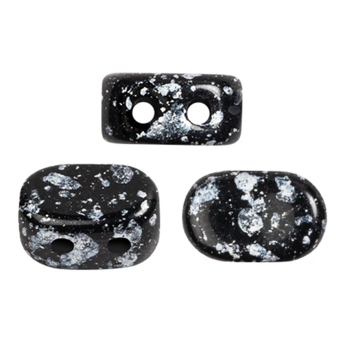 4x6mm Lipsi® Glass beads by Puca® - Tweedy Silver x10g