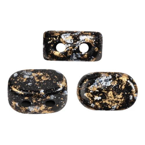 4x6mm Lipsi® Glass beads by Puca® - Tweedy Gold x10g