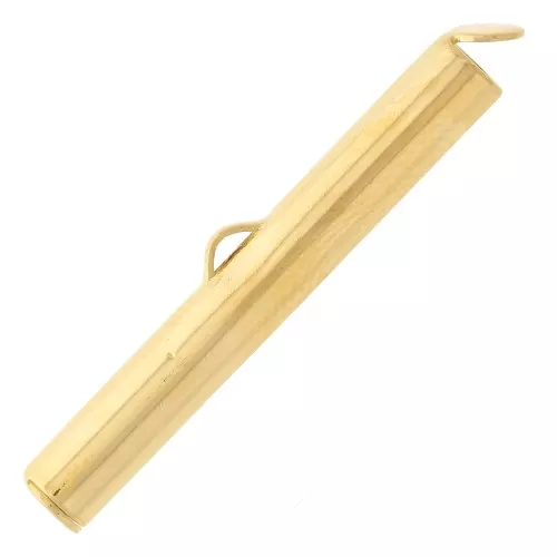 31mm Slide end tube for Miyuki seed beads & Delica - 3-micron gold-plated x1