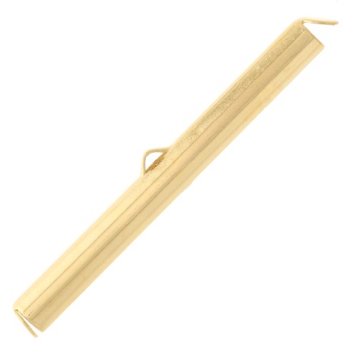 40mm Slide end tube for Miyuki seed beads & Delica - 3-micron gold-plated x1