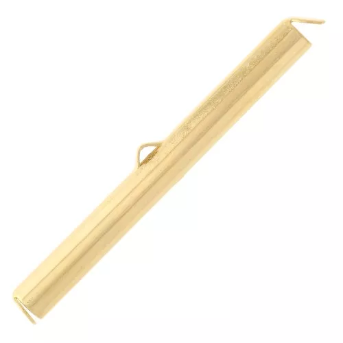 40mm Slide end tube for Miyuki seed beads & Delica - 3-micron gold-plated x1