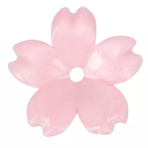 10.5mm flat cherry blossom acrylic beads - Light pink pearl x10