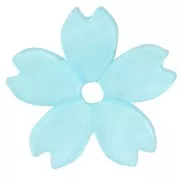 10.5mm flat cherry blossom acrylic beads - Light blue pearl x10