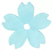 10.5mm flat cherry blossom acrylic beads - Light blue pearl x10