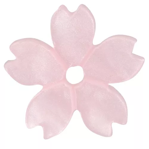 10.5mm flat cherry blossom acrylic beads - Light pink pearl x10