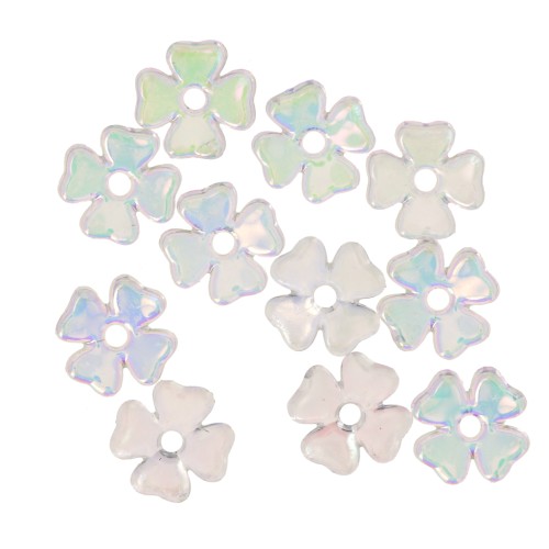 7mm acrylic flower beads - Crystal AB x20