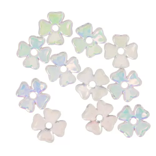 7mm acrylic flower beads - Crystal AB x20