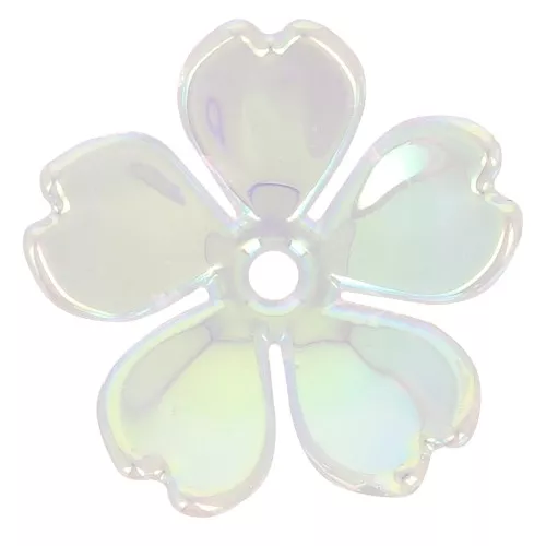 15mm Cherry blossom acrylic beads - Crystal AB x4