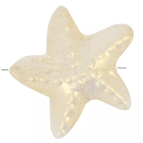 14x15mm resin starfish bead - Transparent - Gold Tone x1